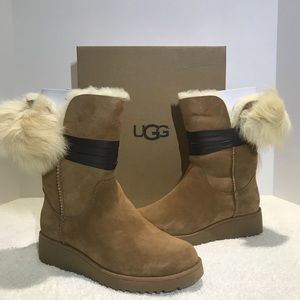 UGG Brita Chestnut Pom Pom Boots Style 1018518